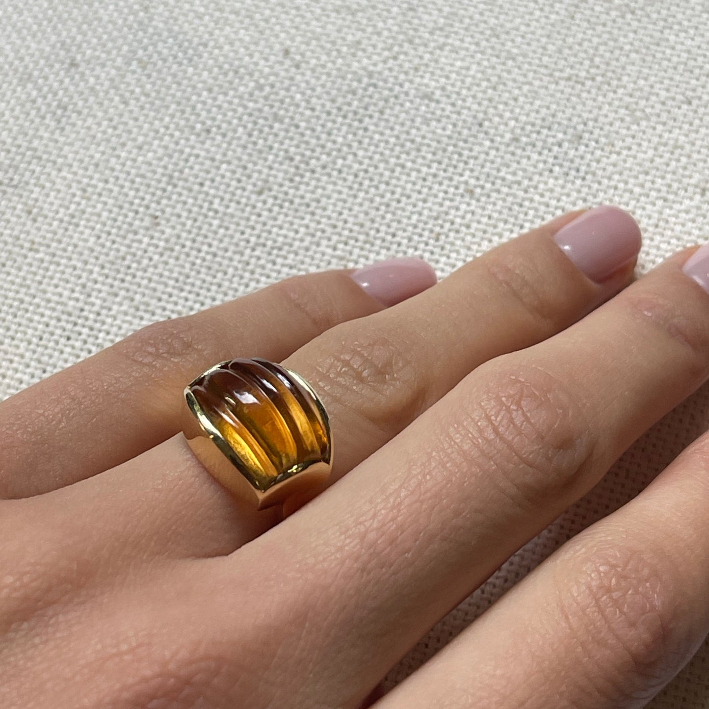 Carved Citrine ring