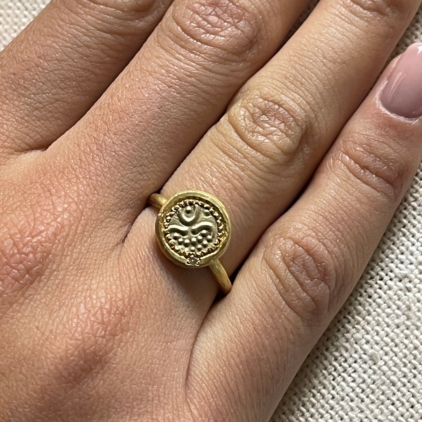 Antique gold coin ring