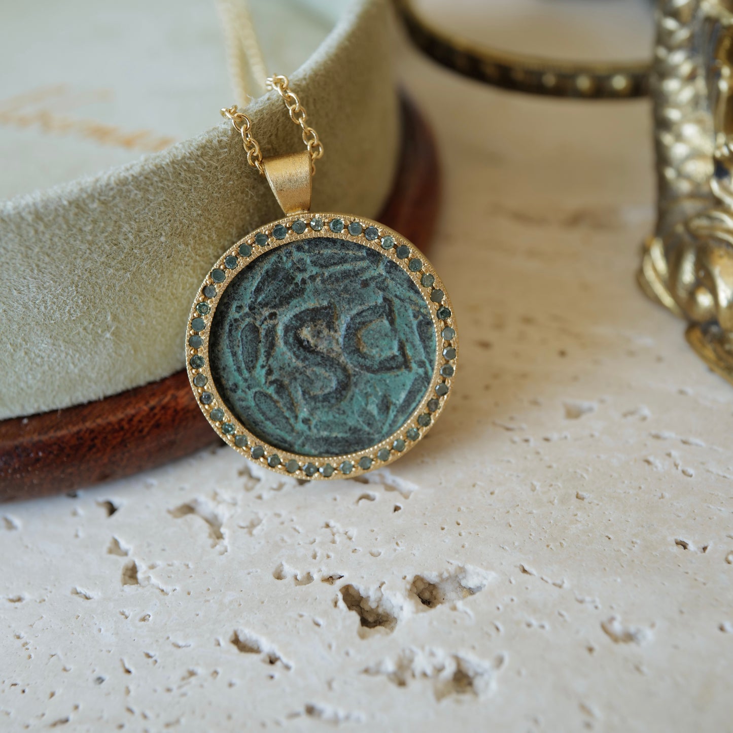 Roman coin pendant necklace