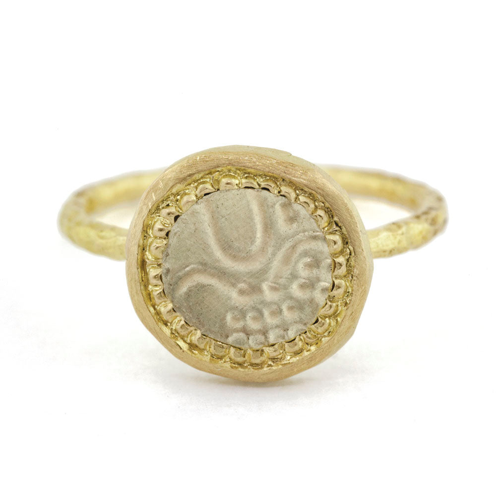 Antique gold coin ring