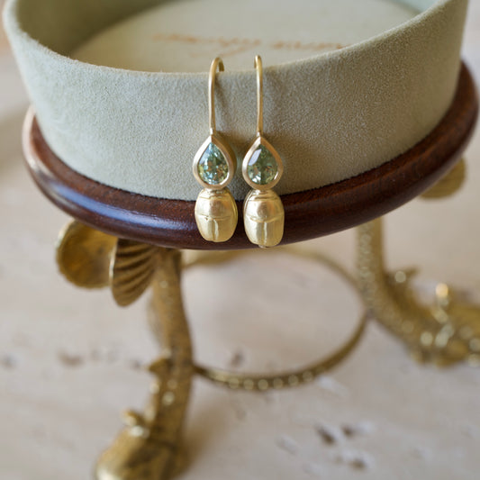 Scarab tourmaline earrings