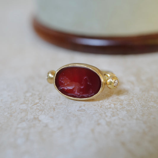 Carnelian intaglio ring