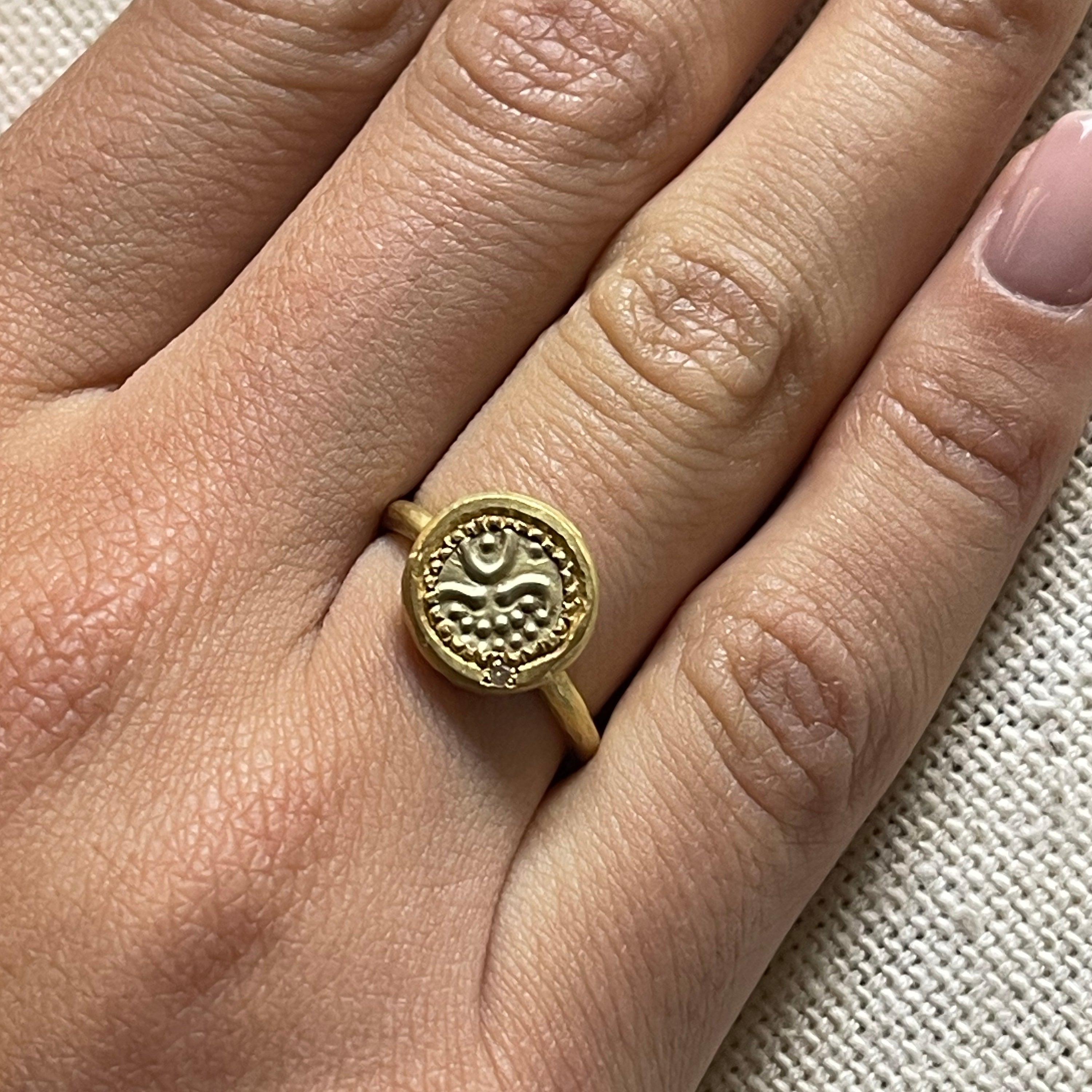 Vintage gold shop coin ring