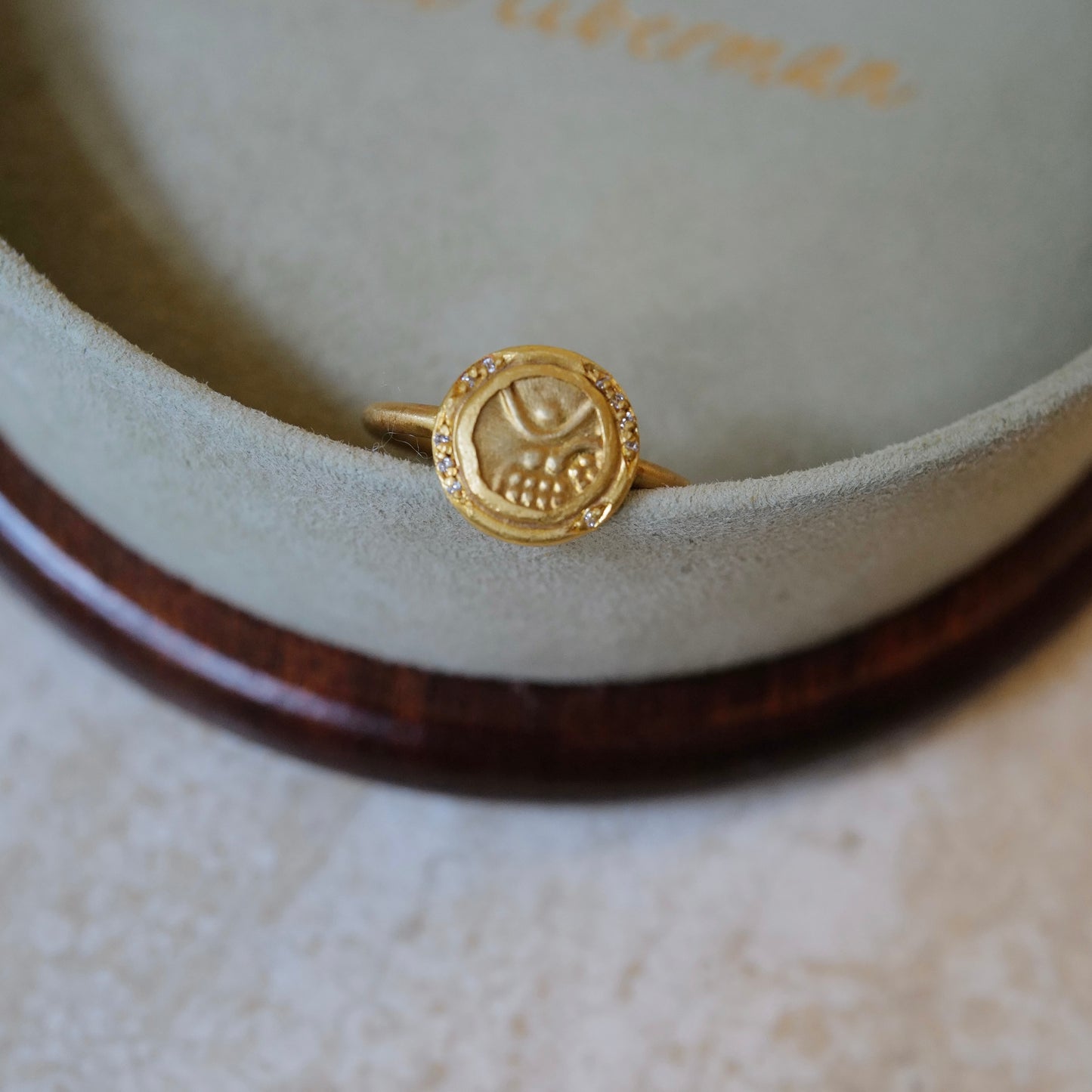 Antique small gold coin ring