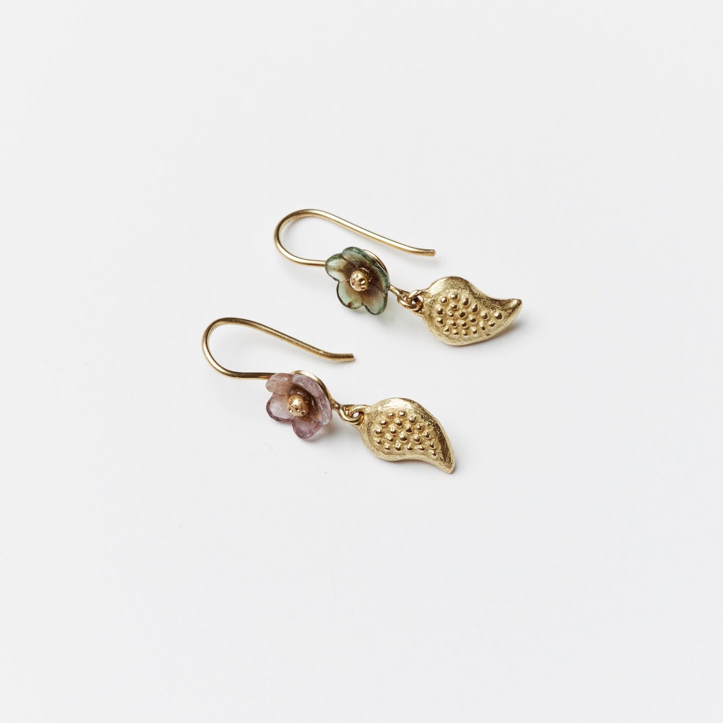 Tourmaline flower paisley earrings