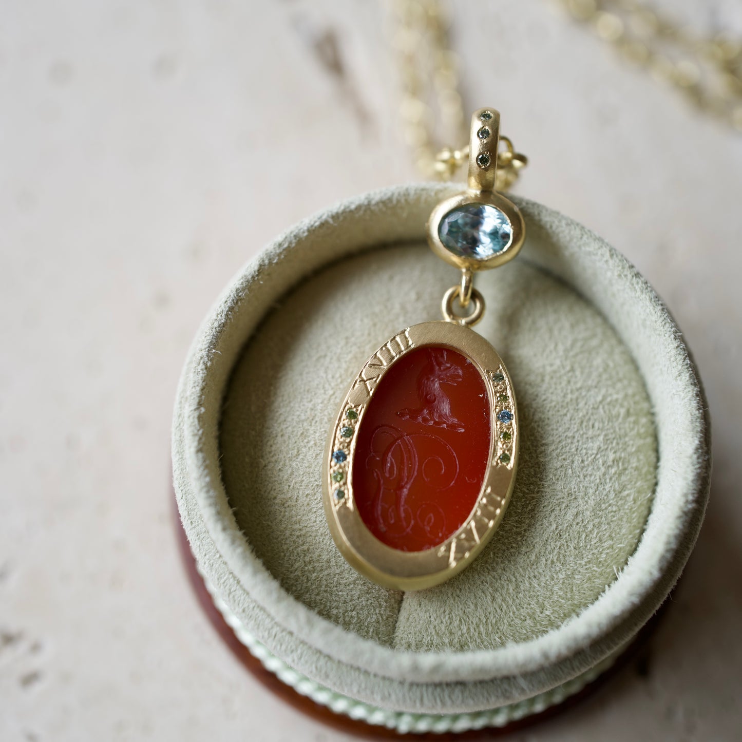 Italian intaglio pendant necklace