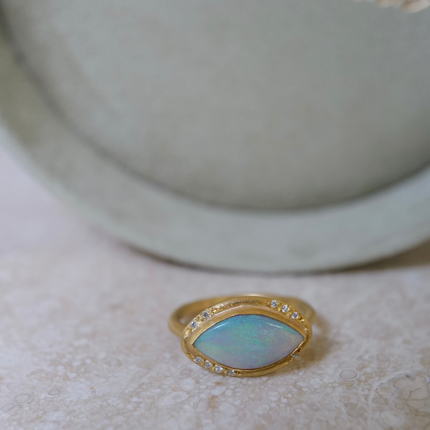 Marquis Australian opal ring