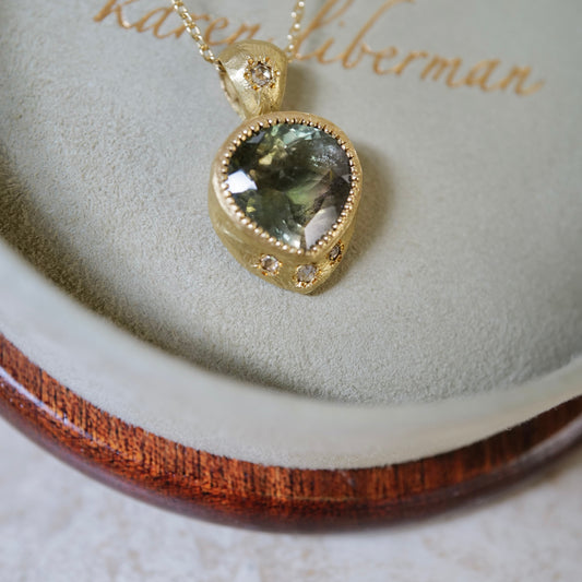 Bicolour tourmaline pendant necklace