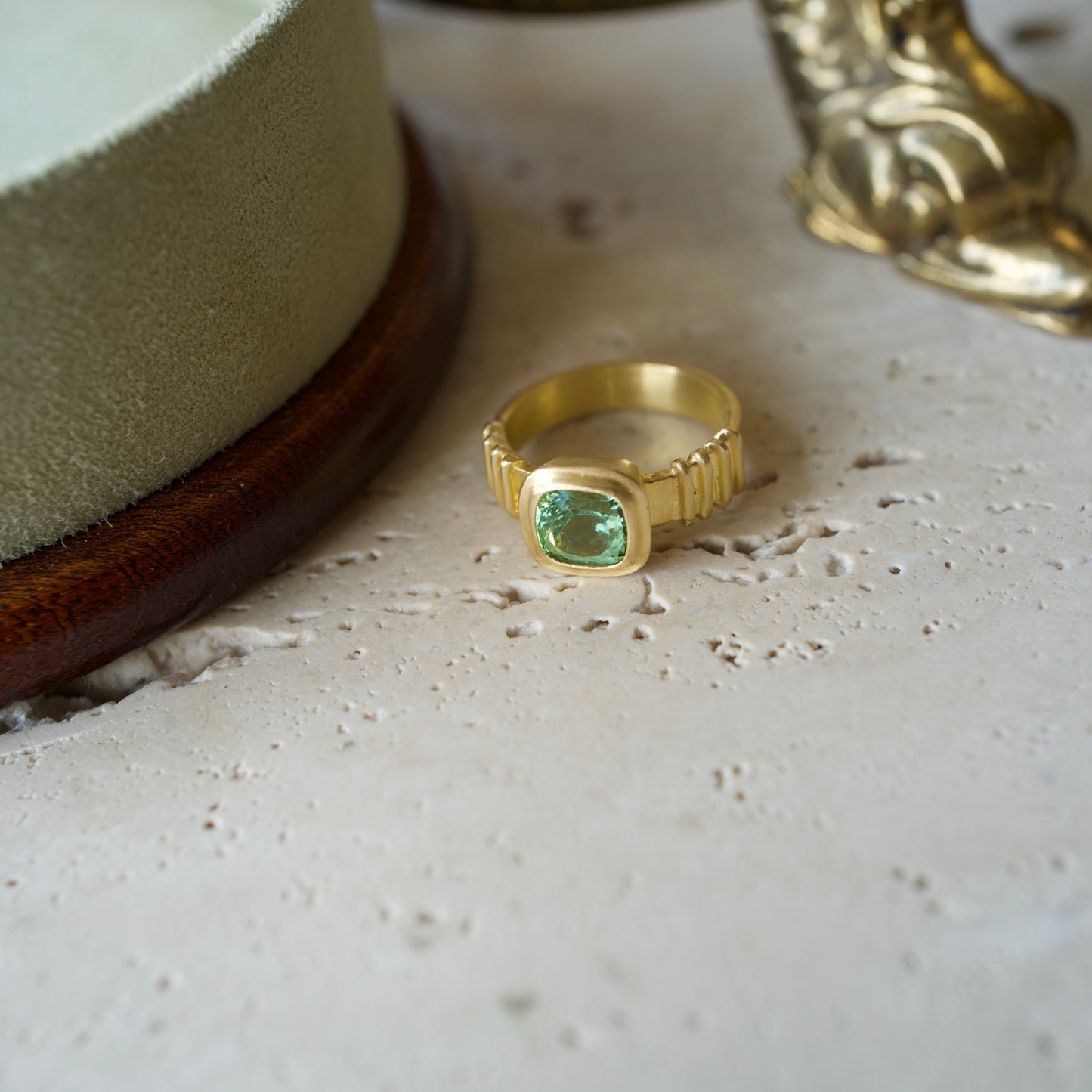 Green tourmaline ring