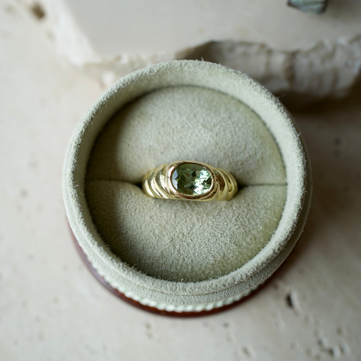 Green tourmaline ring
